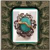 Image 1 : Vintage Deco Snake Jade Color Glass BIG RING #1909570