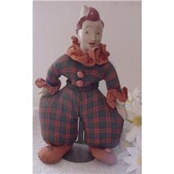 Doll 11" Clown Rattle 1940s  #1909762