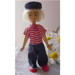 Doll Wooden Poland  SAILOR BOY Wood 1970s #1909829