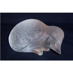 LALIQUE HEDGEHOG FIGURINE SIGNED ART GLASS #1909873