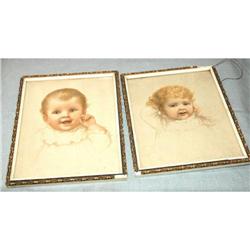 Two Baby  Pictures in pastels #1910342