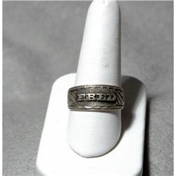 Antique Men's Sterling Ring with name of  Fred #1910351