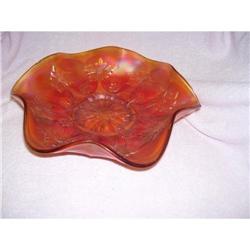 Fenton Little Flowers Marigold / Pinkish Bowl #1910737