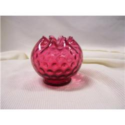 Fenton Ruby Overlay Vintage Rose Bowl #1910747