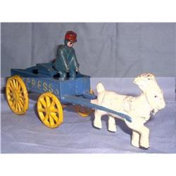 Antique Cast Iron Toy Wagon with goat & driver #1920134