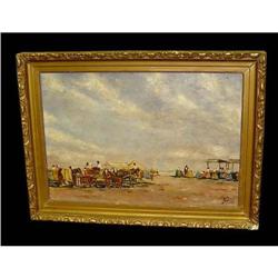 Peasant Market Oil Painting South American 1942#1920591