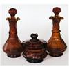 Image 1 : Antique Amber Pressed Glass Perfume Bottle Set #1935725