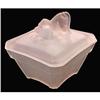 Image 1 : BASSET HOUND Pink Satin Glass Powder Jar #1935791
