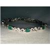 Image 1 : Estate 14K WG Gold Emerald Diamond Bracelet  #1936185
