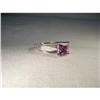 Image 1 : Estate 14K WG Princess Amethyst Diamond Ring #1936205