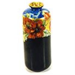 Dark blue floral and gilt vase  #1940793