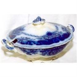 Flow blue covered tureen #1940799