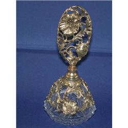 Crystal perfume bottle w/intricate gold tone #1940801