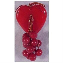 Bakelite heart with berries (red) #1940883