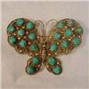 Image 1 : Filigree and Turquoise Butterfly Brooch. #1940904