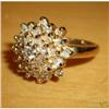 Image 1 : 14K Yellow Gold .80 ct Diamond Cluster Ring #1941363