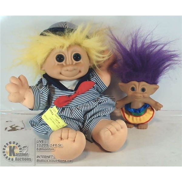 LARGE AND SMALL VINTAGE TROLLS