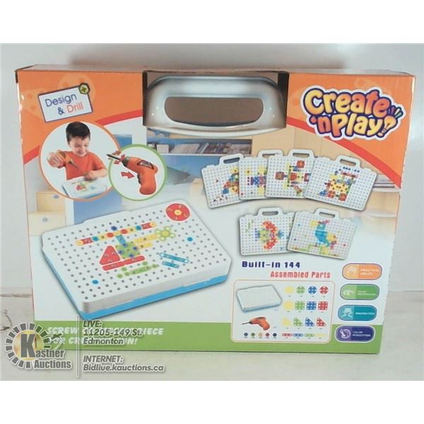 144 PC DRILL N' DESIGN CREATE N' PLAY KIDS TOY.