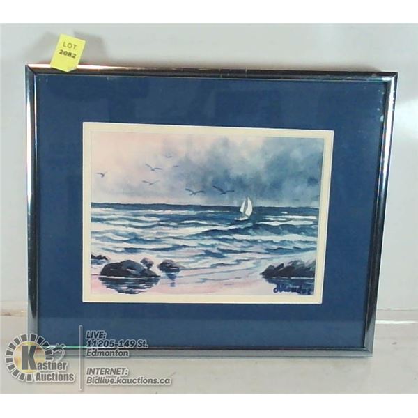 FRAMED AND SIGNED SMALL PICTURE.