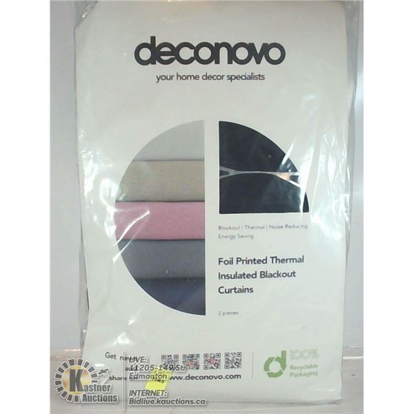 2 PC THERMAL PRINTED INSULATED BLACKOUT CURTAINS.