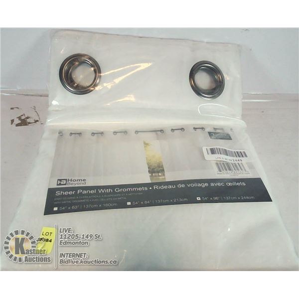 HOME BEYOND SHEER PANEL WITH GROMMETS. 54" x 96"