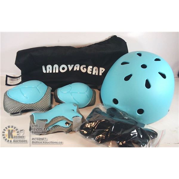 LANOVA GEAR TURQUOISE HELMET WRIST & ELBOW GUARDS