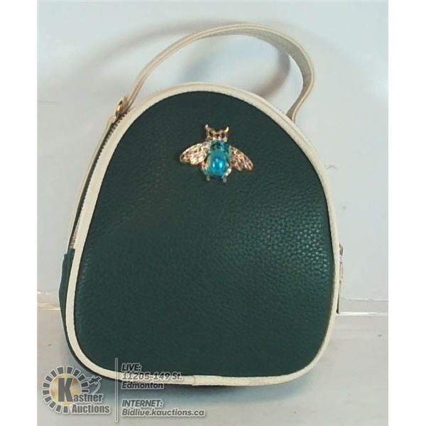 EVERGREEN FAUX LEATHER MINI BACKPACK STYLE BAG