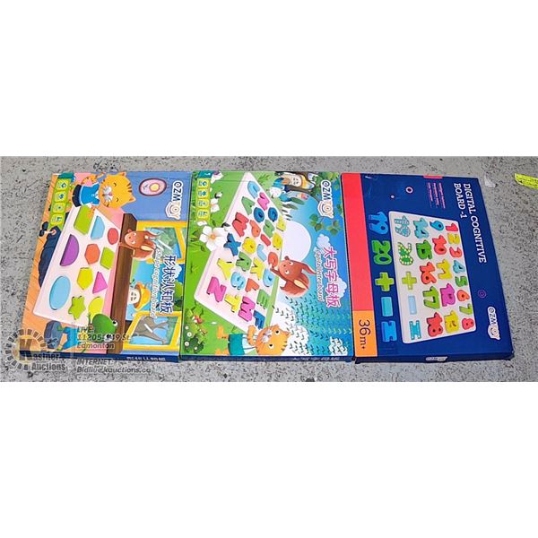 LOT OF THREE CHILDRENS LEARNING TOYS INCLUDES