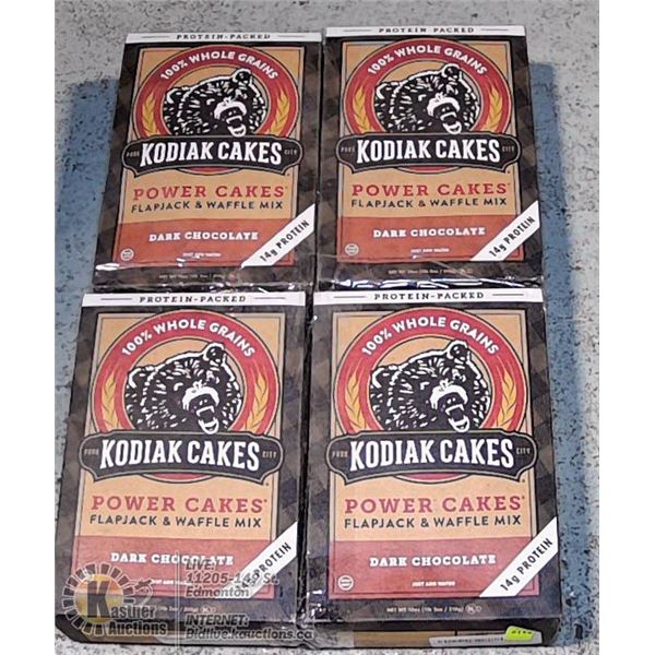4 BOXES OF KODIAK DARK CHOCOLATE WAFFLE AND CAKE