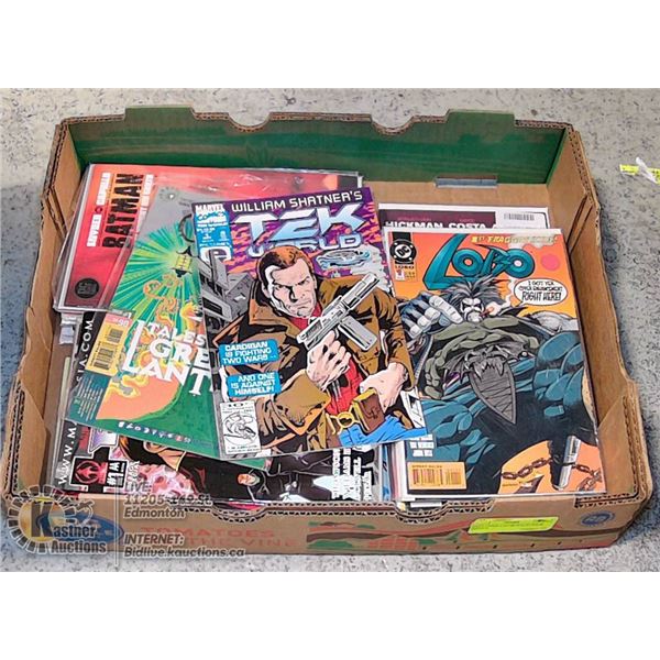 LARGE FLAT OF COMICS, DC AND MORE.