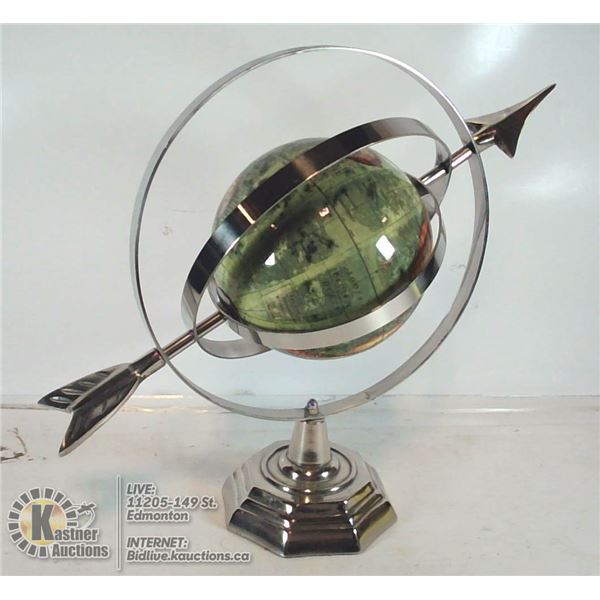 MINIATURE GLOBE WITH ROTATING AXIS.