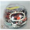 Image 1 : GLASS BOWL FULL OF JEWELLERY