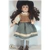Image 1 : 17" DOLL WITH LONG BROWN HAIR & HAT