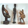Image 1 : UNCLAIMED FALT OF 3 WOOD CARVED FIGURES