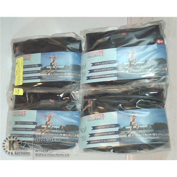 UNCLAIMED LOT OF 4 STRETCHY COTTON SPORT SHORTS