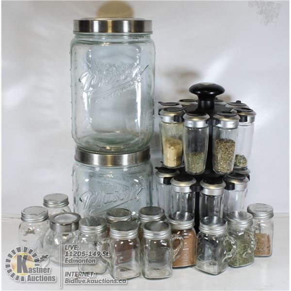 LARGE FLAT WITH 16 BOTTLE ROTATING SPICE RACK,