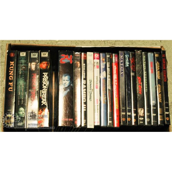 BOX OF SEASON SET DVDS, ETC INCLUDING: PRISON