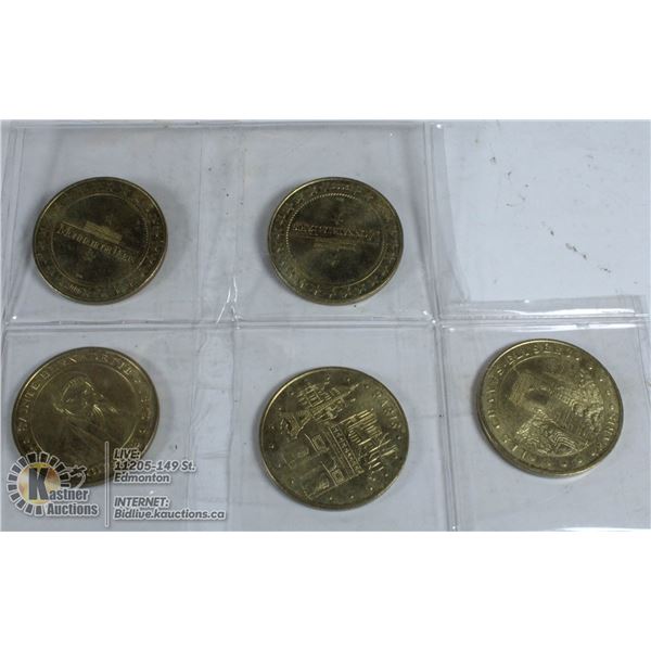 SET OF 5 MONNAIE PARIS  TOKENS 2006, 3 EDMONTON