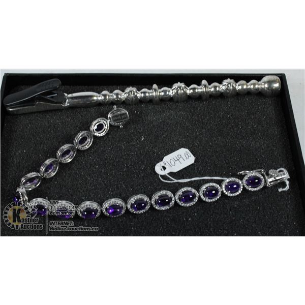 AUTHENTIC HEIDI DAUS STERLING SILVER AMETHYST