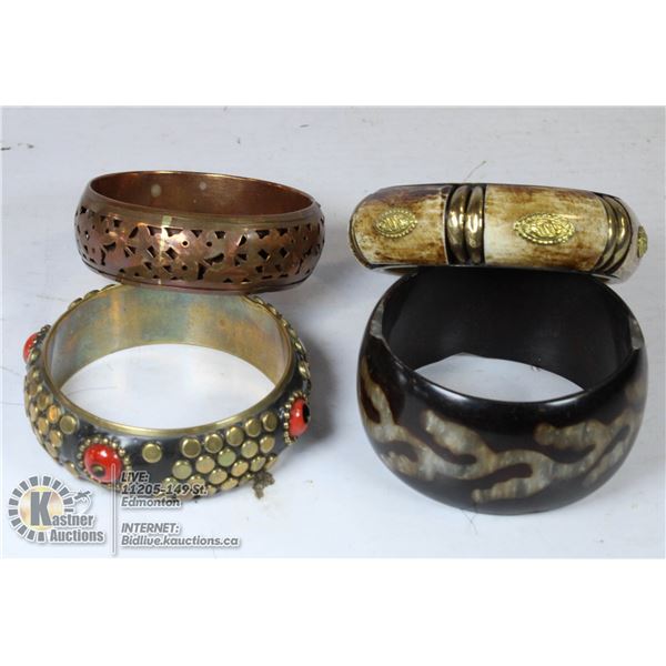 LADIES UNIQUE VINTAGE BANGLES IN BLACK BAG