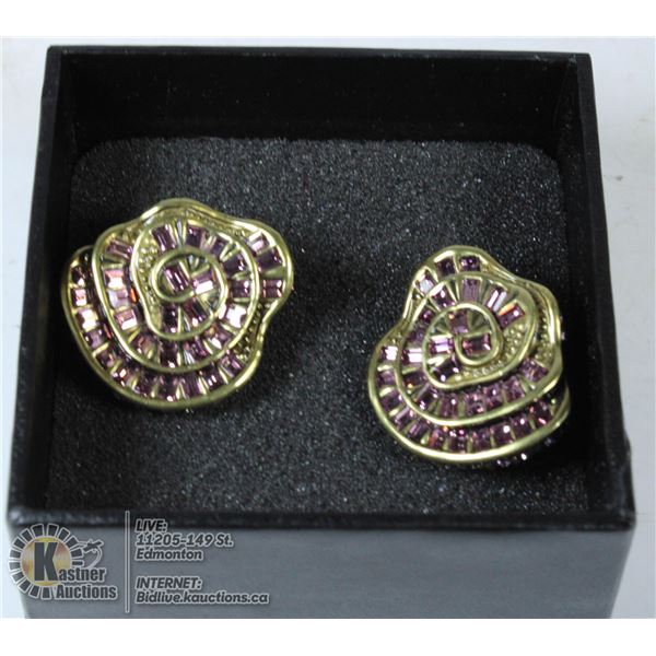 AUTHENTIC HEIDI DAUS BAGUETTE ROSE CLIP-ON