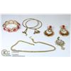 Image 1 : FANCY SPARKLING JEWELRY SET AMBER ORANGE