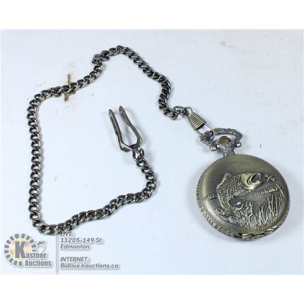 FISH POCKET WATCH WITH CHAIN