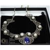 Image 1 : STERLING SILVER PEARL & SAPPHIRE NECKLACE