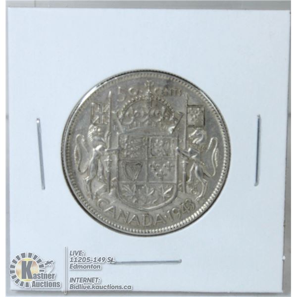 BETTER QUALITY 1943 CANADA SILVER 50 CENT