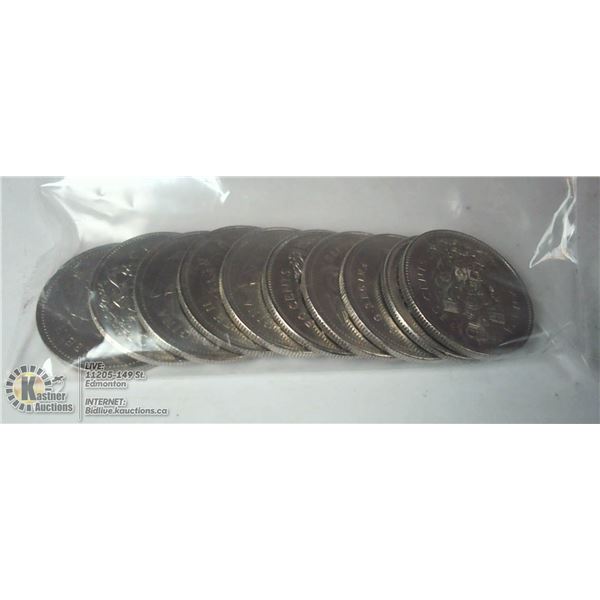 LOT OF 10 MIXED CANADA 50 CENT COINS