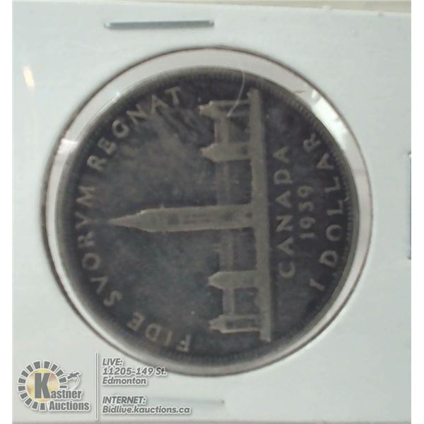 1939 PARLIAMENT CANADA SILVER DOLLAR