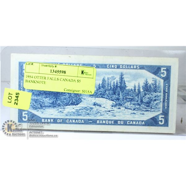 1954 OTTER FALLS CANADA $5 BANKNOTE
