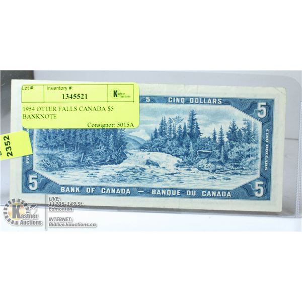 1954 OTTER FALLS CANADA $5 BANKNOTE