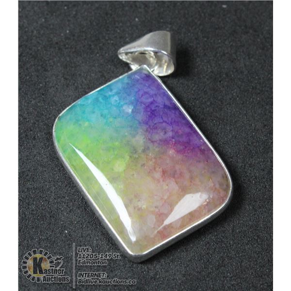 #190- RAINBOW SOLAR QUARTZ PENDANT
